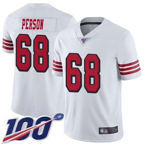 San Francisco 49ers Limited White Men Mike Person NFL Jersey #68 100th Season Rush Vapor Untouchable->san francisco 49ers->NFL Jersey